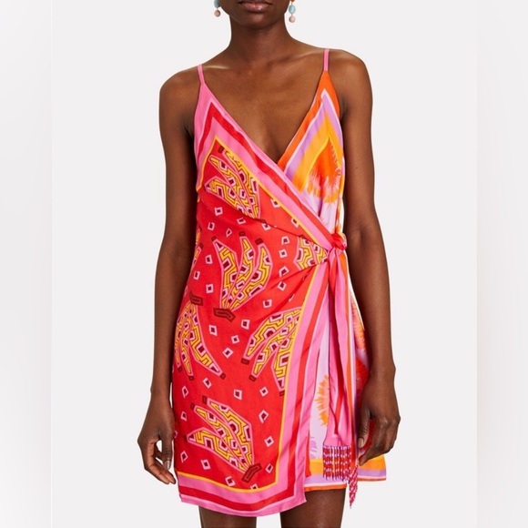FARM Rio Dresses & Skirts - Farm Rio Mixed Print Scarf Mini Wrap Dress. Large